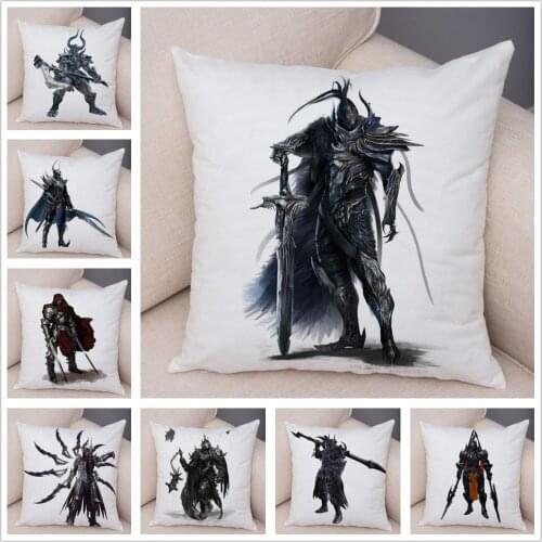 Colorful Cartoon Medieval Warrior Super Soft Short Plush Pillowcase Cushion Cover for Sofa Home Car 45x45cm Decor Pillow Case