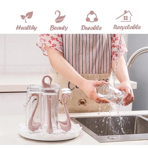 Swan Rotating Cup Holder Drainage Rack Home Creative Storage Rack Cup Holder Drying Kitchen Living Room Accessory