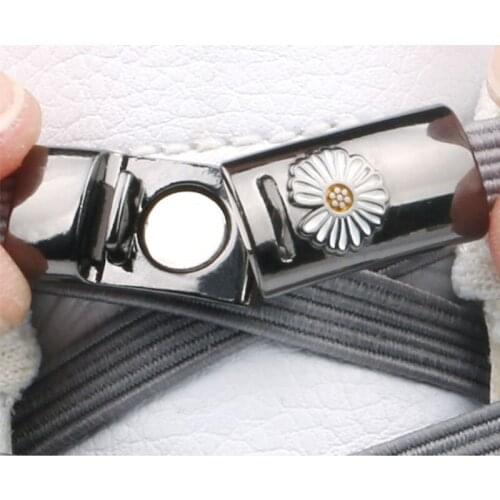 Magnetic Metal Lock Buckle Lazy Shoelace Outdoor Sports Shoes Snaps Purse Clasp Closures Flower DIY Craft Garment Accessories