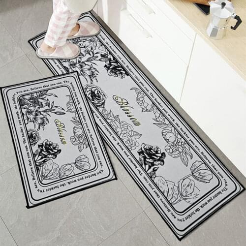 Oil-proof Kitchen Mats Long Strip Kitchen Rug INS Style Floor Mat Living Room Carpet Non-slip Bathroom Doormat Hallway Area Rugs
