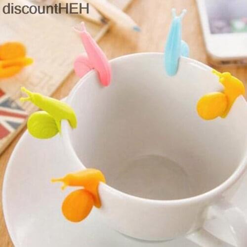 Cute Snail Wineglass Label For Tea Bag Hanging Mug Cup Clip Tea Infuser Party Supplies Novelty Product Color Random