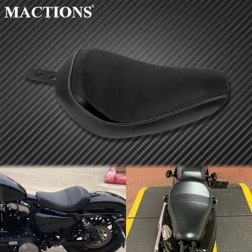 Motorcycle Black Front Driver Seat Pad Cushion Leather Pillow Solo Seat For Harley Sportster XL1200 883 72 Forty Eight 2016-2020