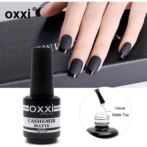OXXI New Velvet Matte Top Coat Semi-permanent UV Nail Gel Varnish Hybrid Nails Art Desgin Matt Gellak Led Rubber Base and Top