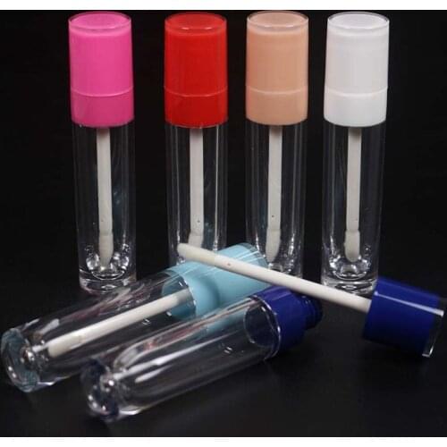 100pcs 6ml Empty Lip gloss tube Clear lip glaze bottle With cap,DIY Refillable Makeup Cosmetics packing container