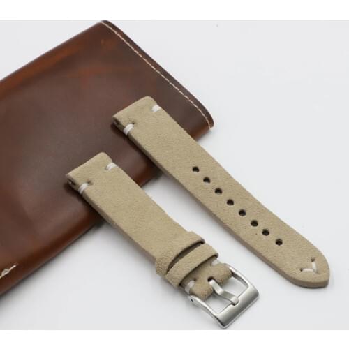 Suede Leather Watch Band18mm 20mm 22mm 24mm Quick Release Strap Replacement Vintage Watchband for Men Women Brown