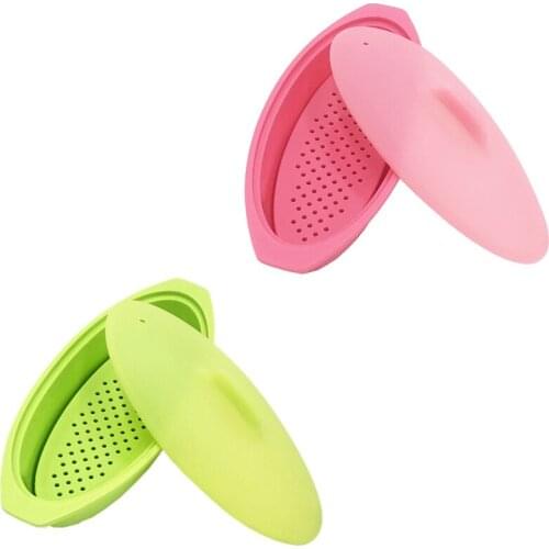 2 Pcs Silicone Steamed Fish Bowl,Silicone Steamer for Microwave Oven,Silicone Steamer with Lid,Kitchen Gadgets
