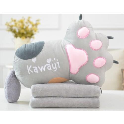 Lovely cat claw cute plush toys pillow sleeping sofa blanket creative gift for girls