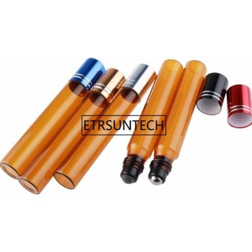 10ml Glass Bottle Roll On Empty Fragrance Perfume Essential Oil Bottles With Roller Ball Container F1578