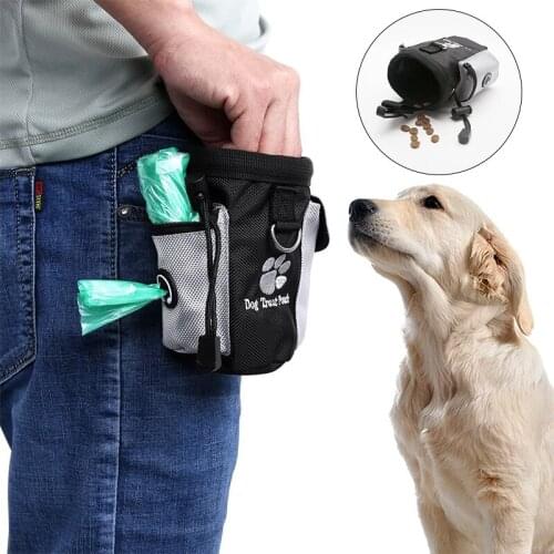 Dog Treat Pouch Pet Hands Free Training Waist Bag Feed Bait Food Snack Treat Pouch Belt Drawstring Carries dropshipping 2021
