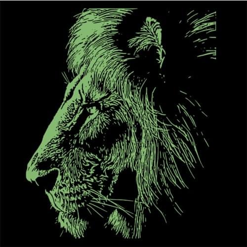 Patches Noctilucent Lion Head Stickers for Clothes Thermal Transfer Printing Pattern DIY Decoration Luminous Style Animal Patch