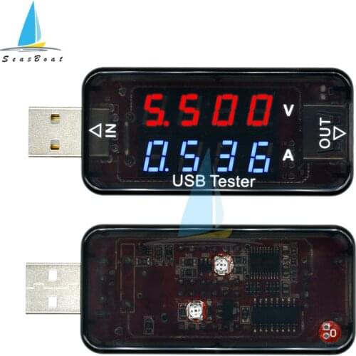 USB Tester Current Voltage Detector Voltage Meter Red Blue Dual Display Digital Voltmeter Ammeter Power Bank Charger Doctor
