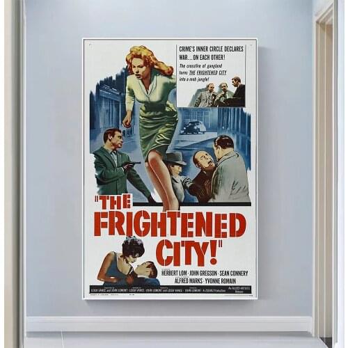 V0487 The Frightened City Vintage Classic Movie Wall Silk Cloth HD Poster Art Home Decoration Gift
