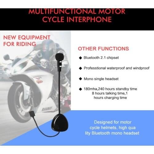 Waterproof Wireless Bluetooth 2.1 Helmet Headphone Motorcycle Bicycle Hi-Fi Music Earphone Long Hour Stand-by Talker Headphone