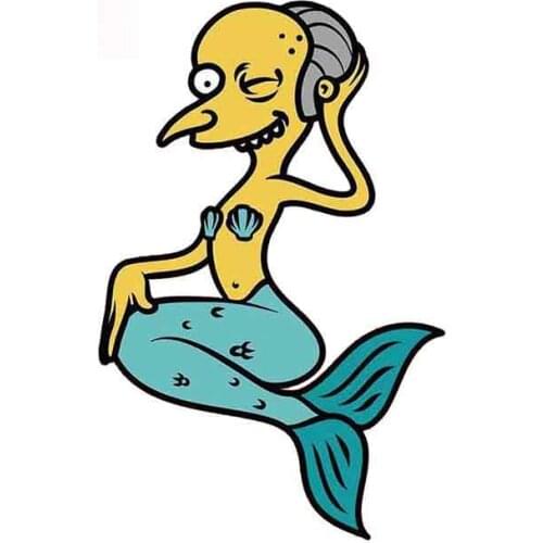 Funny Mermaid Cartoon Car Stickers Vinyl KK PVC Car Wrap Decal Cover Scratches Waterproof Decoration Apply To Car Window