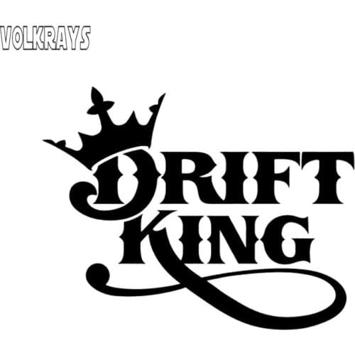Volkrays Fashion Car Sticker Drift King Motorcycle Racing Accessories Reflective Waterproof Vinyl Decal Black/Silver,12cm*16cm