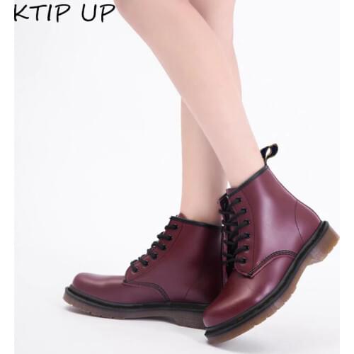Fashion Lovers Leather Boots Female New Autumn British Wind Genuine Leather Thick With Women Boots Motorcycle Boots Women Shoes