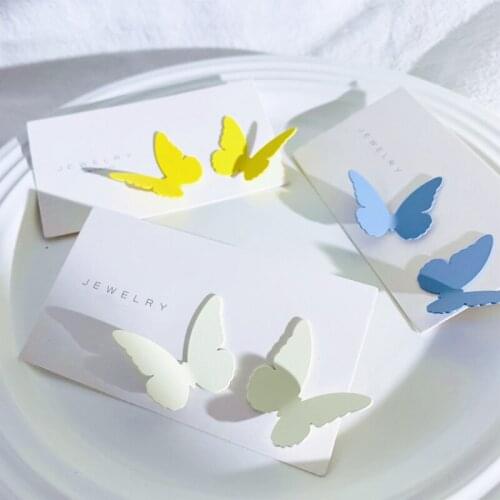 Find Me Color Matte Alloy Butterfly Stud Earrings Geometric Simple Summer New Earrings For Women Fashion Jewelry Accessories