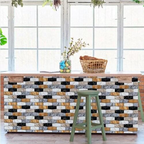 1/10pcs Home 3D Brick Wall Stickers DIY Self-Adhesive Waterproof Wallpaper Living Room Bedroom 3D Wall Sticker Brick 30x30cm