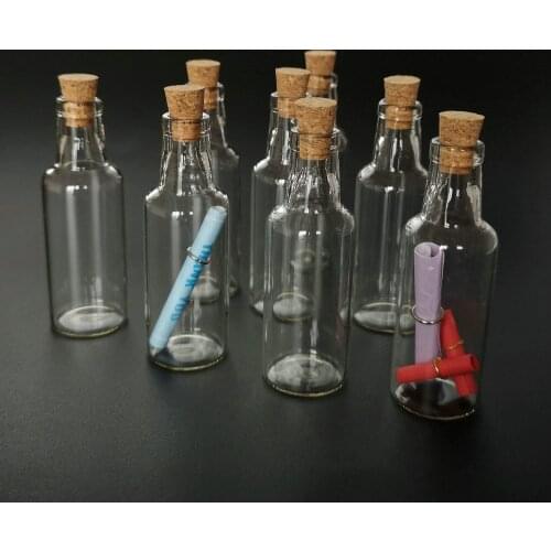 10pcs/Lot 12ml 15ml 25ml 35ml Small Empty WineBottle Glass Wishing Jars with Cork Floating Drift Bottle Current Bottle for Gift