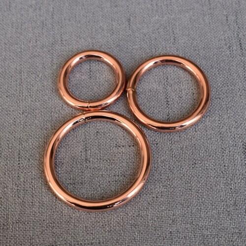100 Pcs 20mm 25mm 32mm Rose Gold O Ring Metal Buckle For Bag Cat Dog LeashWebbing O Ring For Backpack Keychain DIY Accessory