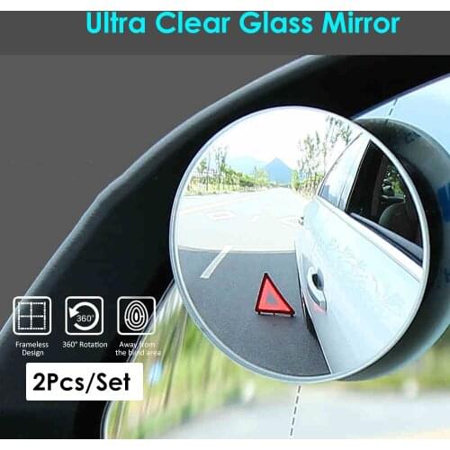 2Pc 360 Angle Convex Car Vehicle Side Blindspot Blind Spot Wide Rear View Small Round Mirror