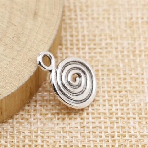 20pcs 17x12mm Whirlpool Round Tag Charms Pendant DIY Jewelry Findings Antique Silver Color