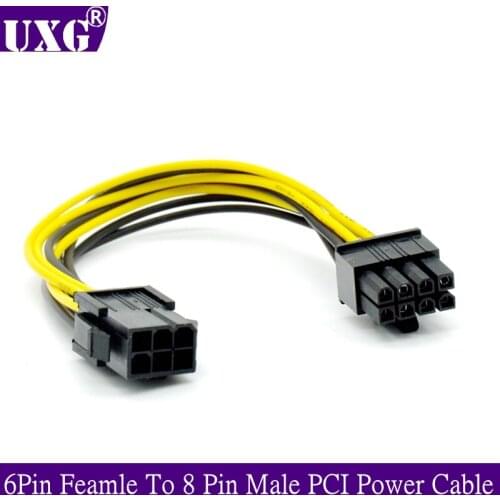 6 Pin Feamle To 8 Pin Male PCI Express Power Converter Cable CPU Video Graphics Card 6Pin To 8Pin PCIE Power Cable 20cm