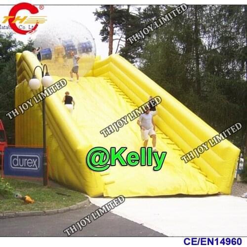 Free air shipping big inflatable Zorb Race Track, commercial inflatable slide sport game, durable Inflatable Zorb Ramp for sale