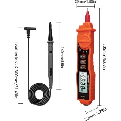 A3002 Digital Multimeter Pen Type 4000 Counts with Non Contact AC/DC Voltage Resistance Diode Continuity Tester Tool