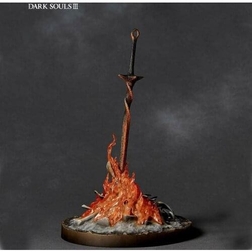 Hot Sale Classic Anime Game Dark Souls III Bonfire Lit Light up 21CM Statue Figure Model Toy Gift