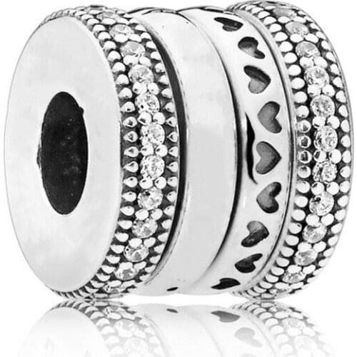 DoDoFly Genuine 925 sterling silver Transfer Bead Heart Rotating Bead charms fit original bracelet DIY Jewelry