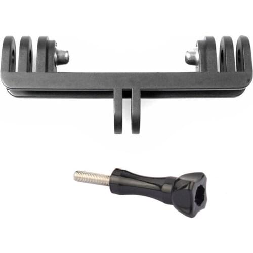 Double Bracket Bridge Expansion Adapter Mount Dual Connector + Screw for Gopro Hero 8/7/6/5/4/3/3
