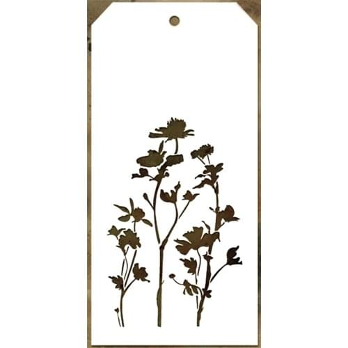 2021 New Label Tag Plastic Stencil For DIY Craft Making Flower Leaf Pattern Scrapbooking Background Card No Metal Cutting Dies