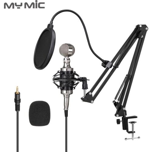 My Mic Q680X Condenser Recording Microphone Studio With Adjustable Arm Stand For Computer Gaming Broadcasting