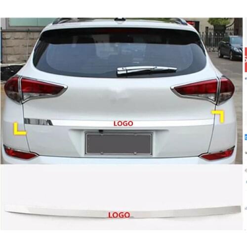 Stainless Steel Rear Trunk Tailgate Cover Trim Lid Chrome Molding 1pcs/set For Hyundai Tucson 2015 2016 2017