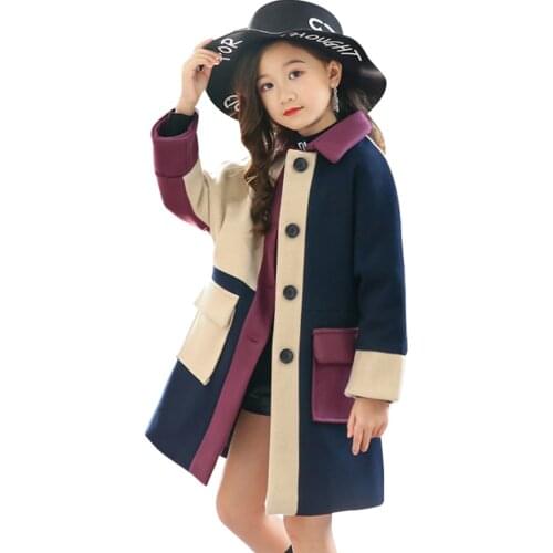 Girls Jacket Coat Patchwork Coat Girl Thick Warm Childrens Coat Outerwear Casual Style Winter Clothes Girl