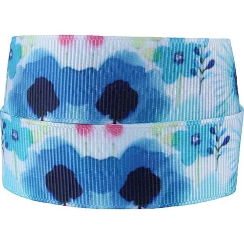 FLRA Ribbon (50 yards/lot) New arrival beautiful ombre flower printed grosgrain ribbon for hair accessories