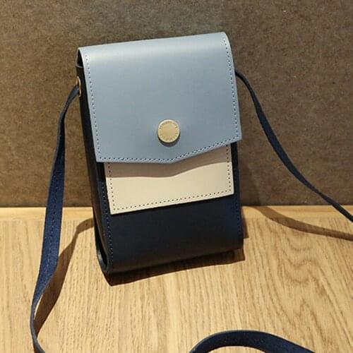 Patchwork Single Straps Crossbody Bag For Women Bags Small Wallet Phone Bag Ladies Hasp Flat Bag Women Message Bag Leather