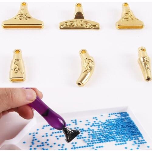 6PCS 5D Diamond Painting Tool Metal Point Drill Pen Heads Replacement Pen Heads Diamond Embroidery Accessories Multi Placer Tip