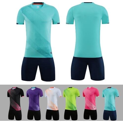 New Football Jerseys Men Boys Soccer Clothes Sets Short Sleeve Kids Football Uniforms Adult Kids Soccer Tracksuit Jersey