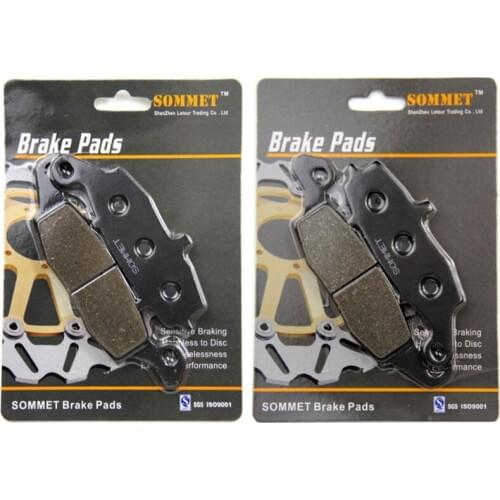SOMMET Motorcycle Front Left + Front Right Brake Pads Disks for Kawasaki GPZ 1100 (ZX 1100 E) (95-98) GPZ1100 ZX1100E ZX1100 E