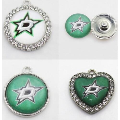 Ice Hockey Sport Dallas Charms Stars Dangle Charms Mix Style DIY Pendant Bracelet Necklace Earrings Jewelry Accessories