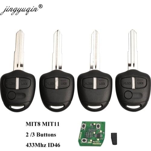 Jingyuqin 2/3 Buttons Car Remote Key Suit for MITSUBISHI Outlander Pajero Triton ASX Lancer Shogun MIT8 MIT11 Blade 433MHz