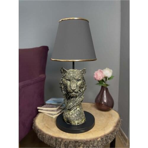 Modern Decorative Gold gold Tiger Lampshade Special Design-Gold Detail Anthracite Gray Headrest room decor kawaii led lights anime sailor moon home bedroom naruto demon slayer lamp neon sign