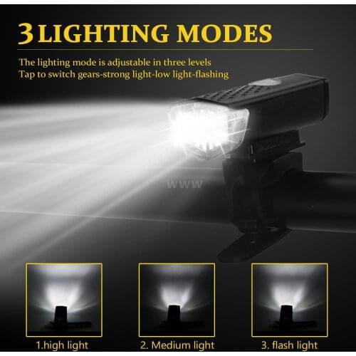 Bike Bicycle Light USB LED Rechargeable Set Mountain Front Back Headlight Lamp Flashlight Outdoor Cycling Sports