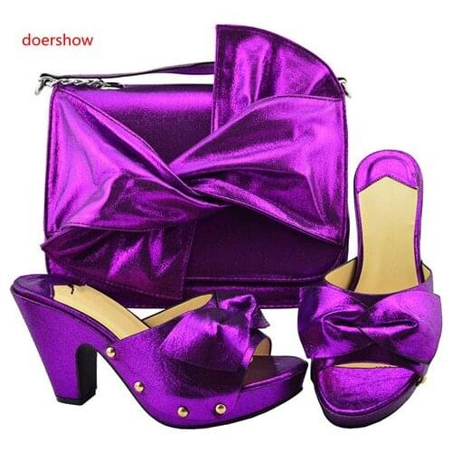 Doershow Shoes and Bag To Match Italian African Shoes and Bag Set for Party In Women Italian Matching Shoe and Bag Sets!Sbf1-49