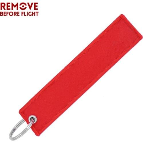 REMOVE BEFORE Flight Keychain for Aviation Gift Promotion Christmas Gifts Red Embroidery Keychains Luggage Tag Plain Key Chain