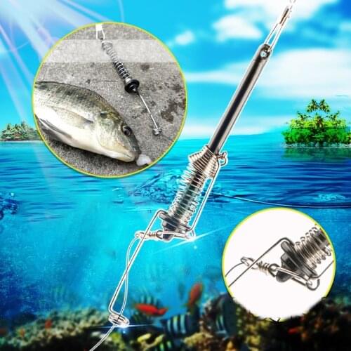 Recommend Lazy Universal Full Speed All The Water Spring Hook Fishing Tools Automatic Fishing Double Hook Ejection