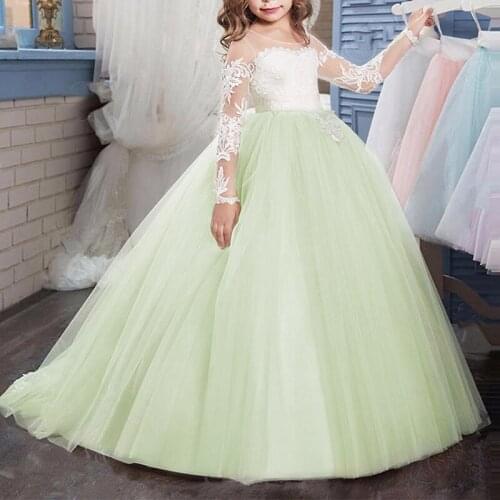 Vintage Princess Dress Photography Costume High Waist First Communication Dress Girls Birthday Party Ball Gown Tulle Long Dress