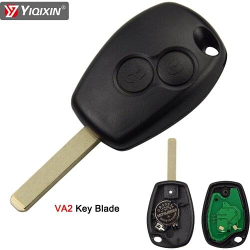 YIQIXIN 2 Button Car Alarm Remote Key For Renault Duster Clio DACIA 3 Twingo Logan Sandero 433MHz PCF7946/PCF7947 Chip VA2 Blade